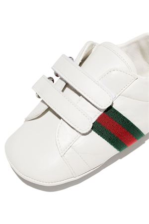 sneakers in pelle bianco GUCCI KIDS | 500852BKPT09070